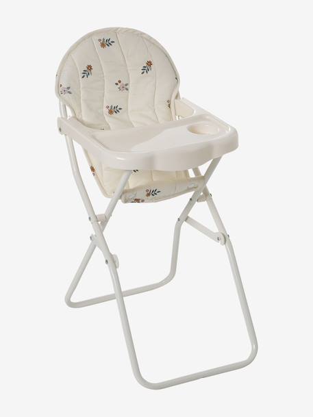 Chaise haute pour poupon RETRO FLOWER écru 3 - vertbaudet enfant 