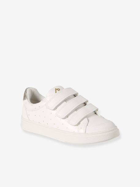 Baskets enfant fille synthétique à scratchs blanc imprimé 1 - vertbaudet enfant 