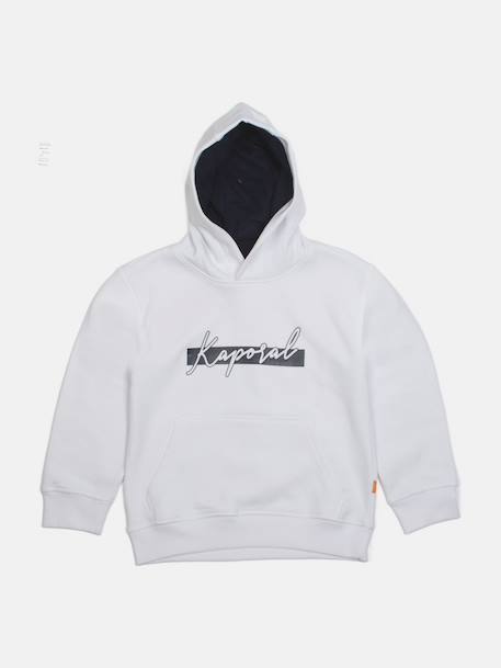 Sweat à capuche Blanc 1 - vertbaudet enfant 