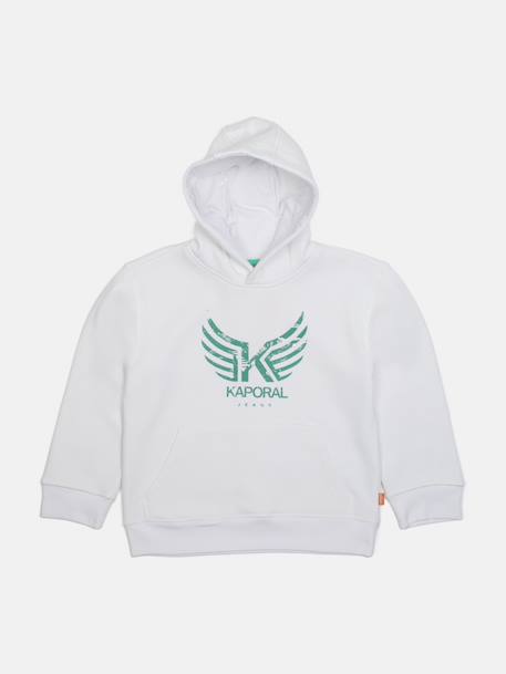 Sweat à capuche Blanc+Bleu foncé 1 - vertbaudet enfant 