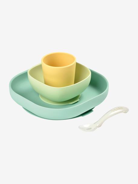 Set vaisselle 4 pièces silicone bleu+bleu+EUCALYPTUS+jaune+jungle+NIGHT BLUE+rose+terracotta+vert sauge 20 - vertbaudet enfant 