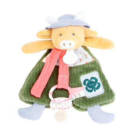 Doudou attache-sucette vache aneth 19 cm Vert 2 - vertbaudet enfant 