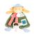 Doudou attache-sucette vache aneth 19 cm Vert 2 - vertbaudet enfant 