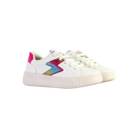Baskets basses  à lacets Blanc+Blanc - Rose+Blanc fushia+Noir or clair 9 - vertbaudet enfant 