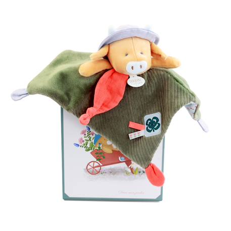 Doudou plat aneth la vache 27 cm Vert 1 - vertbaudet enfant 