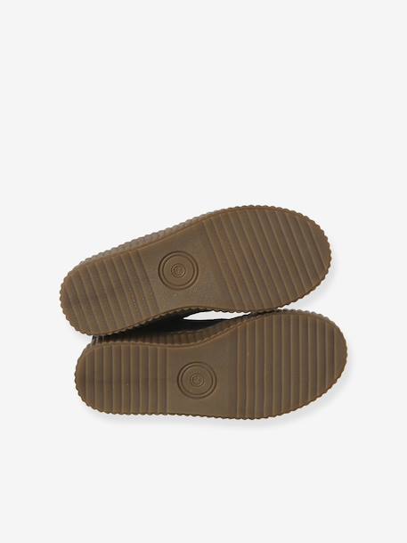 Boots fille cuir zippées et élastiquées beige+camel+marine 16 - vertbaudet enfant 