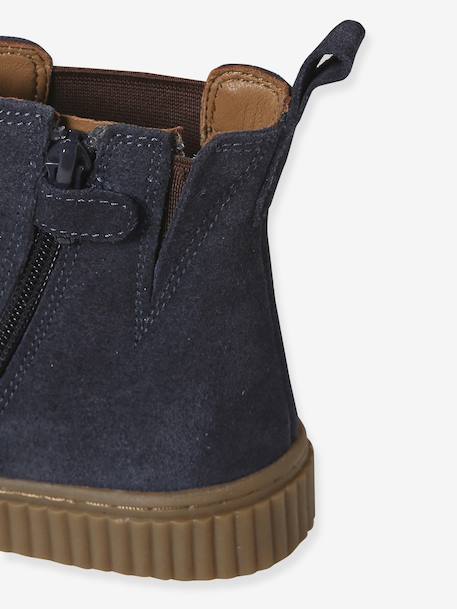 Boots fille cuir zippées et élastiquées beige+camel+marine 17 - vertbaudet enfant 