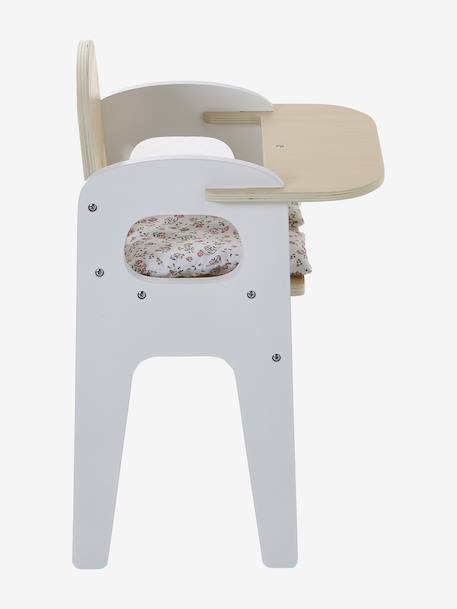 Chaise haute pour poupon en bois FSC® blanc+bois 7 - vertbaudet enfant 