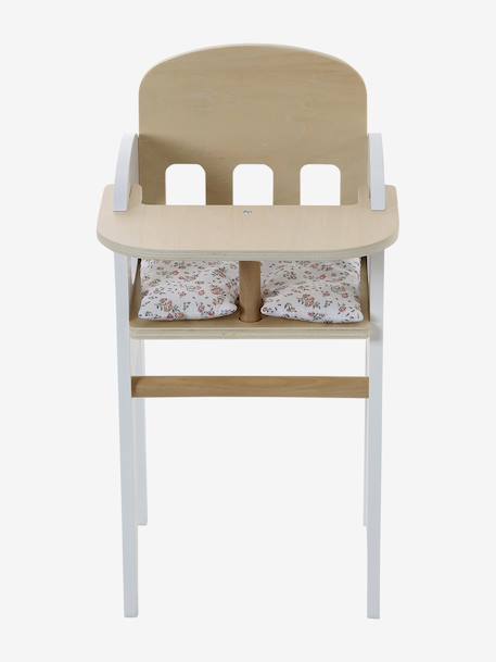 Chaise haute pour poupon en bois FSC® blanc+bois 6 - vertbaudet enfant 