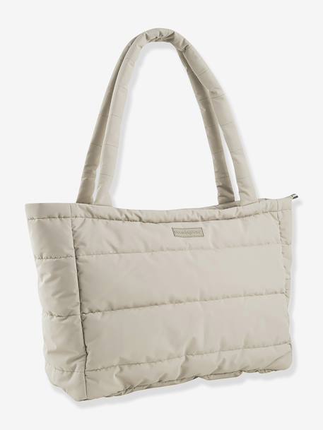 Sac à langer fourre-tout matelassé sable+vert 1 - vertbaudet enfant 