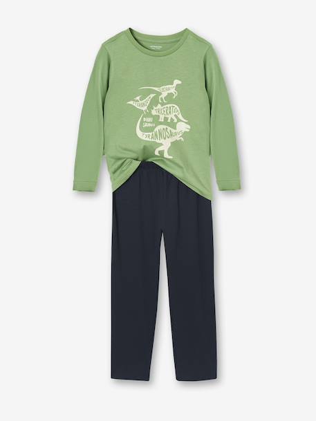Lot pyjama + pyjashort garçon dinosaure vert 2 - vertbaudet enfant 