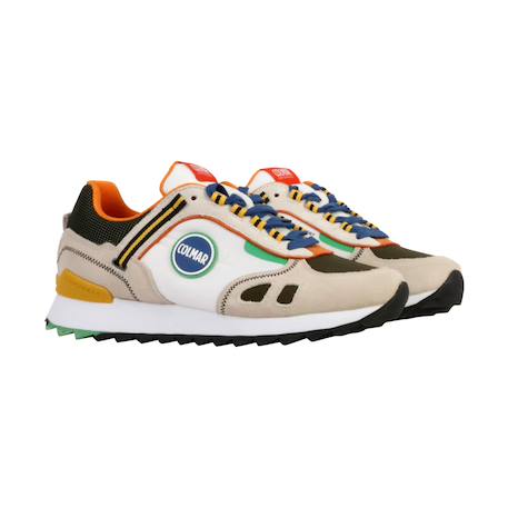 Baskets basses  à lacets Blanc multicolor 3 - vertbaudet enfant 