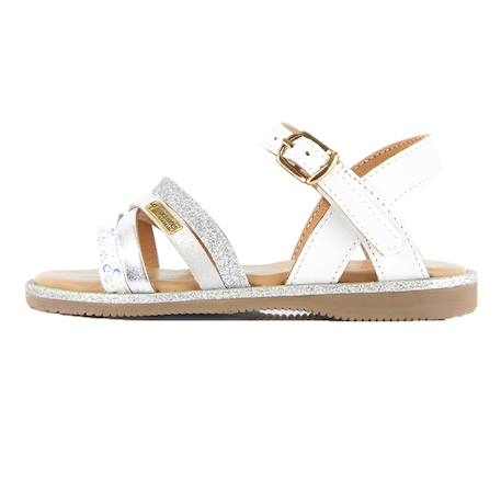 Sandales en cuir  à brides Blanc 2 - vertbaudet enfant 