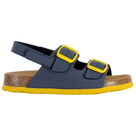 Mules en cuir  à scratch Bleu marine+Noir 1 - vertbaudet enfant 