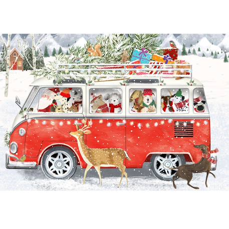 Puzzle 50 pièces - Le van de noël de kim hinds Marron 2 - vertbaudet enfant 