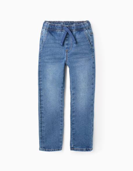 Jean jogger slim fit Bleu+Bleu foncé 1 - vertbaudet enfant 
