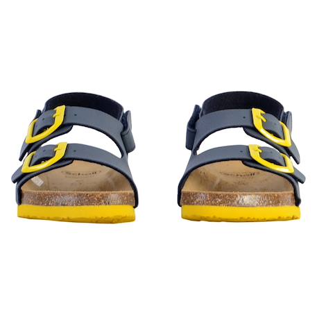 Mules en cuir  à scratch Bleu marine+Noir 5 - vertbaudet enfant 