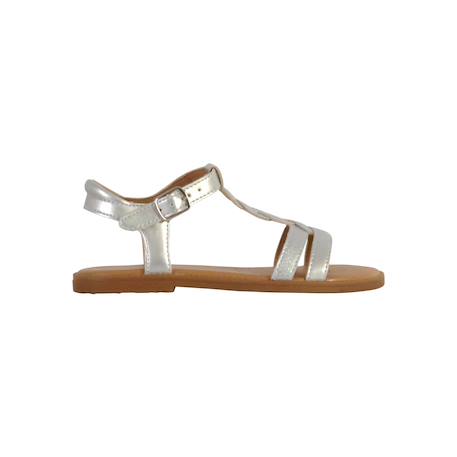 Sandales en cuir  à brides Argent 1 - vertbaudet enfant 