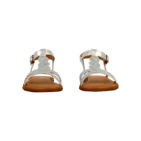 Sandales en cuir  à brides Argent 5 - vertbaudet enfant 