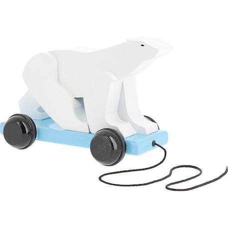 Ours blanc à tirer pompon Blanc 1 - vertbaudet enfant 