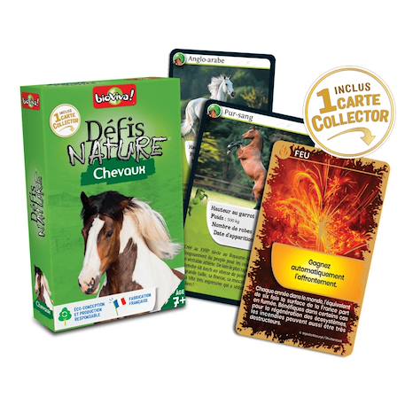 Jeu de cartes défis nature - chevaux - fabriqué en france MULTICOLORE 2 - vertbaudet enfant 