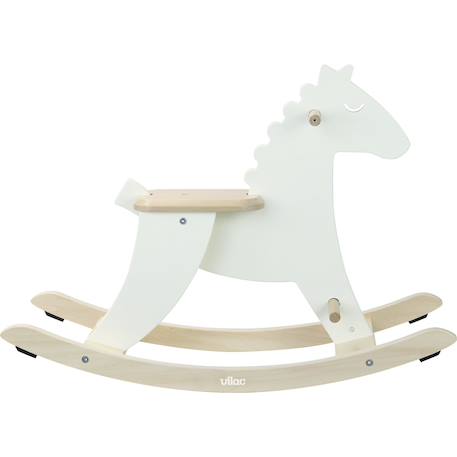 Hudada cheval à bascule blanc crème avec arceau Blanc 3 - vertbaudet enfant 