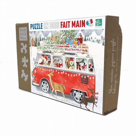 Puzzle 50 pièces - Le van de noël de kim hinds Marron 1 - vertbaudet enfant 
