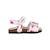 Sandales en cuir  à scratch Blanc   noir+Blanc fushia 7 - vertbaudet enfant 