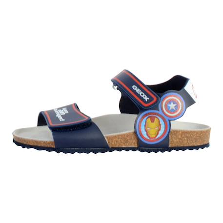 Sandales en cuir à scratch - Spiderman Marine+Marine rouge 2 - vertbaudet enfant 