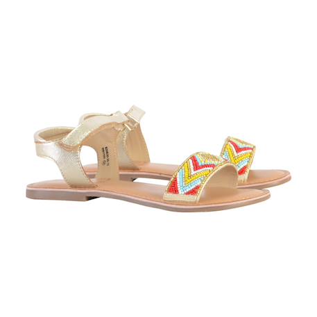Sandales en cuir  à scratch Or multi 3 - vertbaudet enfant 