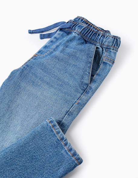 Jean jogger slim fit Bleu+Bleu foncé 4 - vertbaudet enfant 