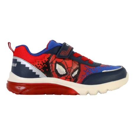 Baskets basses à scratch Navy rouge 1 - vertbaudet enfant 