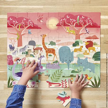 Puzzle réserve animalière 54 pcs Orange 3 - vertbaudet enfant 