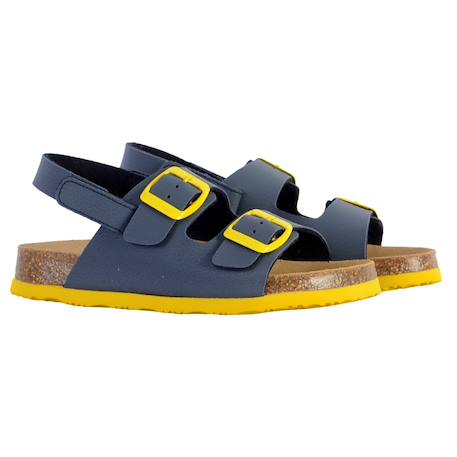 Mules en cuir  à scratch Bleu marine+Noir 3 - vertbaudet enfant 