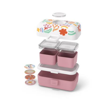 Lunch box à compartiments 800ml tresor Bleu dino+Bleu infinity+Bleu wolf+Cannelle fox+Rose birds+Rose blush+Rose papercut+Vert forest+Vert raccoon 37 - vertbaudet enfant 