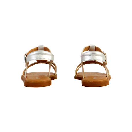 Sandales en cuir  à brides Argent 4 - vertbaudet enfant 