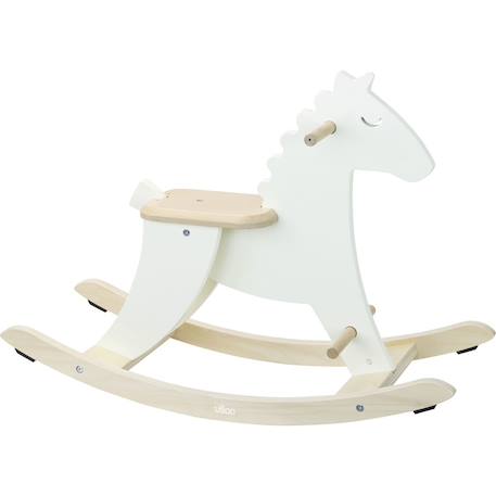 Hudada cheval à bascule blanc crème avec arceau Blanc 2 - vertbaudet enfant 