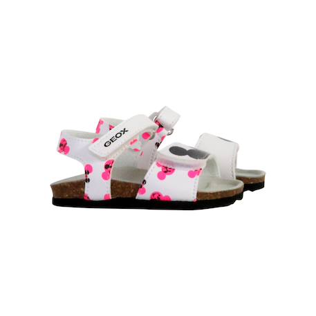 Sandales en cuir  à scratch Blanc   noir+Blanc fushia 9 - vertbaudet enfant 