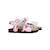 Sandales en cuir  à scratch Blanc   noir+Blanc fushia 9 - vertbaudet enfant 