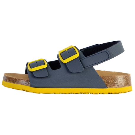 Mules en cuir  à scratch Bleu marine+Noir 2 - vertbaudet enfant 