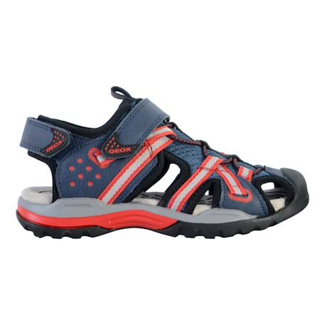 Sandales en cuir  à scratch Marine rouge 1 - vertbaudet enfant 