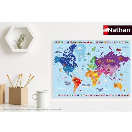 Puzzle carte du monde 250 pcs Blanc 3 - vertbaudet enfant 