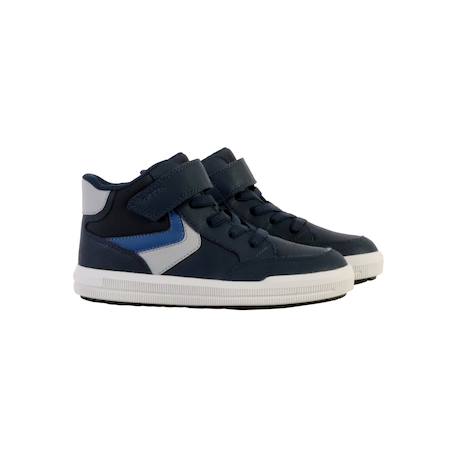 Baskets montantes  à scratch Navy gris 3 - vertbaudet enfant 