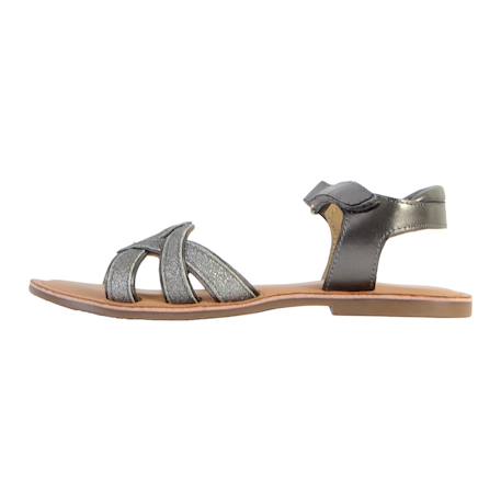 Sandales en cuir à scratch Gris etain 2 - vertbaudet enfant 