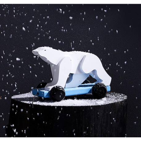 Ours blanc à tirer pompon Blanc 2 - vertbaudet enfant 