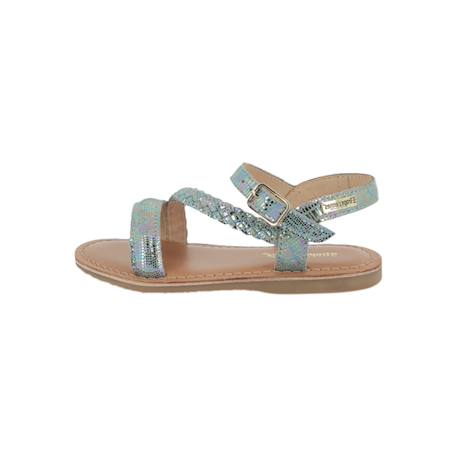Sandales en cuir  à brides Bleu hologram 2 - vertbaudet enfant 