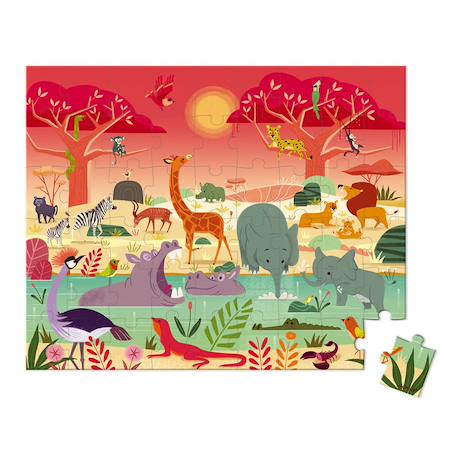 Puzzle réserve animalière 54 pcs Orange 2 - vertbaudet enfant 