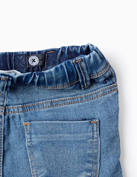 Jegging en denim à taille réglable Bleu+Bleu clair+Bleu foncé 3 - vertbaudet enfant 