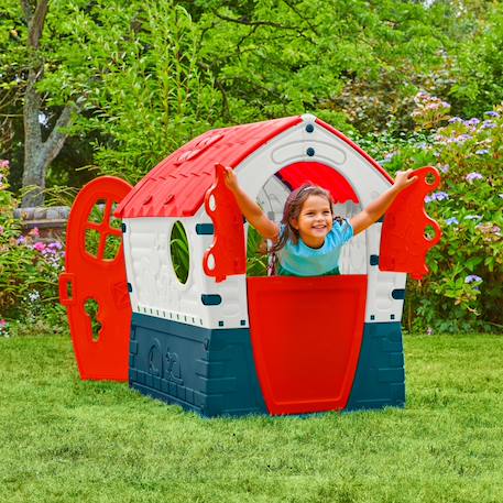 Maisonnette cabane twilight plastique Rouge - blanc - bleu 2 - vertbaudet enfant 