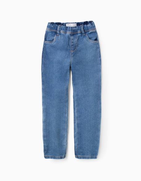 Jegging en denim à taille réglable Bleu+Bleu clair+Bleu foncé 1 - vertbaudet enfant 